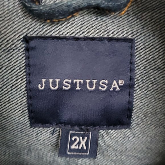Just USA Distressed Denim Jacket 2X - Picture 5 of 13